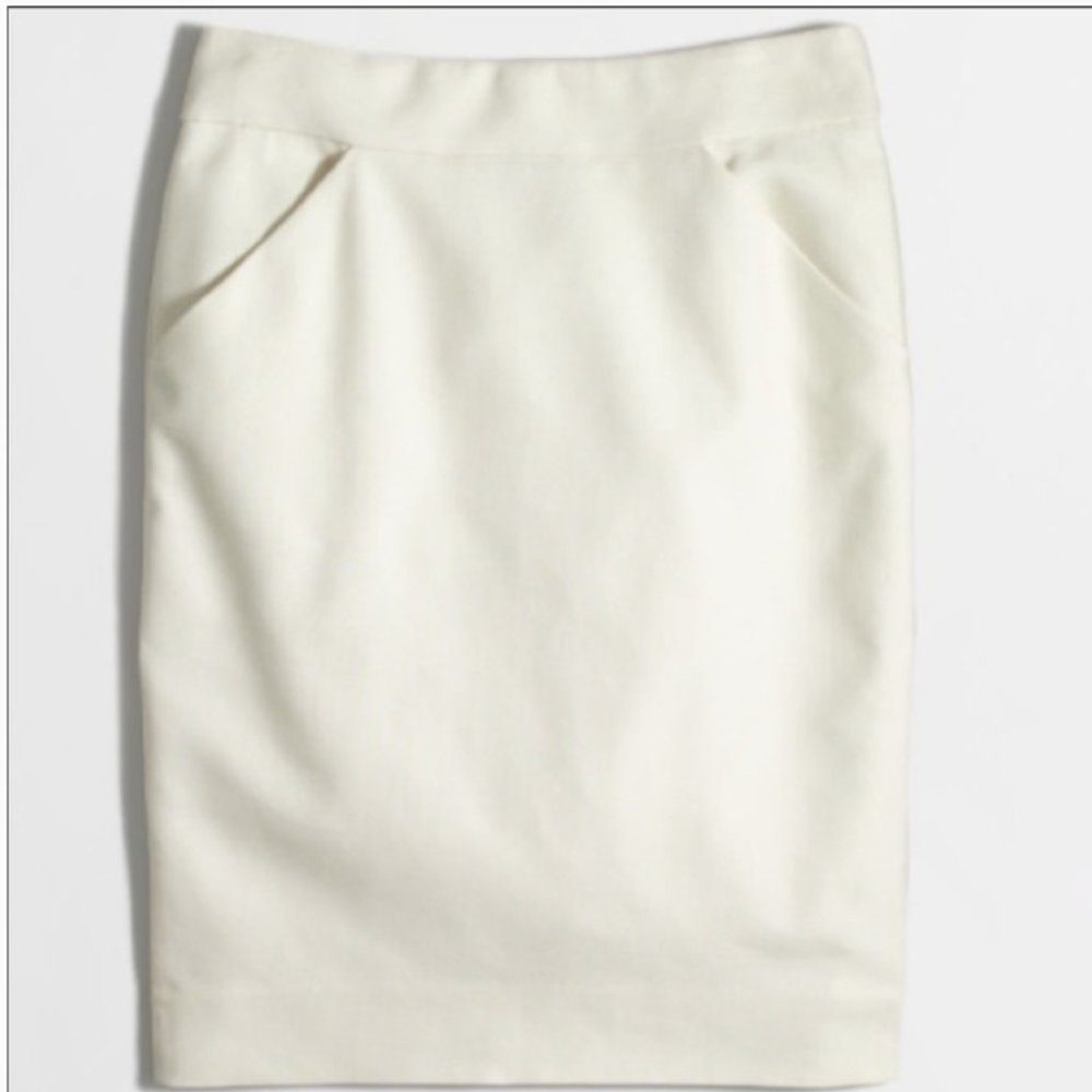 J. Crew "The Pencil Skirt" Ivory